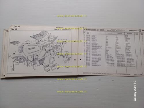 Ducati 350-500 GTV catalogo ricambi originale spare parts catalogue