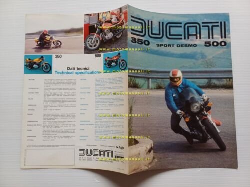 Ducati 350 500 Sport Desmo 1977 depliant originale ITALIANO