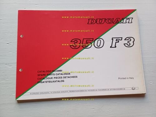 Ducati 350 F3 1986 catalogo ricambi originale spare parts catalogue