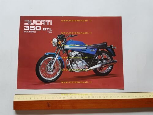 Ducati 350 GTL 1976 depliant originale italiano inglese