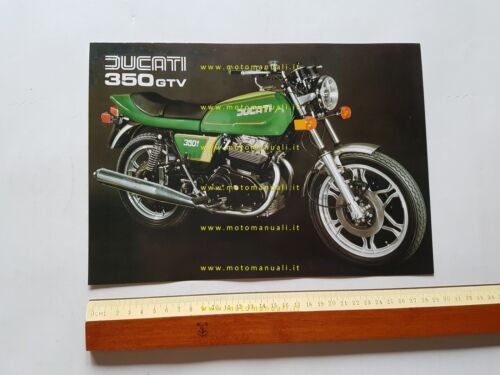 Ducati 350 GTV 1977 depliant originale italiano inglese