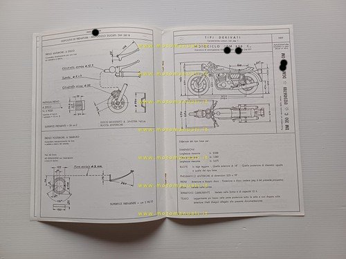 Ducati 350 GTV 1977 scheda omologazione DGM Facsimile originale