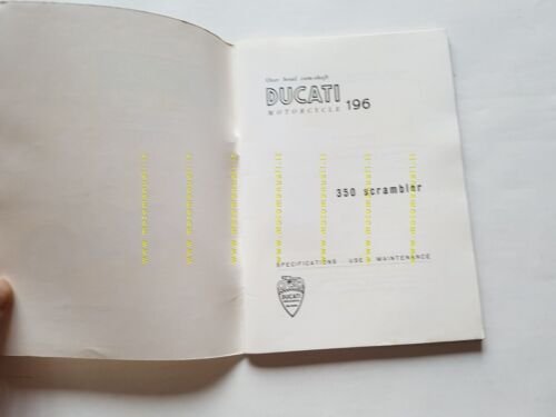 Ducati 350 SCRAMBLER 1968 manuale uso originale INGLESE owner's manual