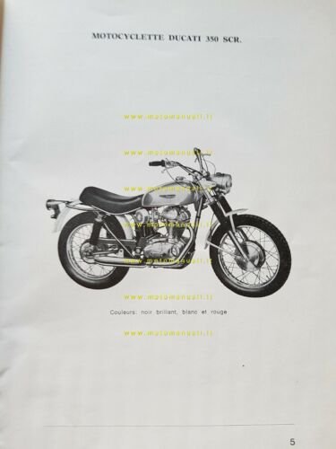 Ducati 350 SCRAMBLER 1969 manuale uso FRANCESE originale owner's manual