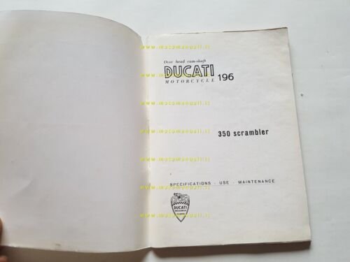 Ducati 350 SCRAMBLER 1969 manuale uso originale INGLESE owner's manual