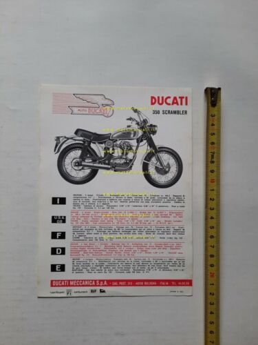 Ducati 350 SCRAMBLER 1970 depliant originale ITALIANO moto brochure