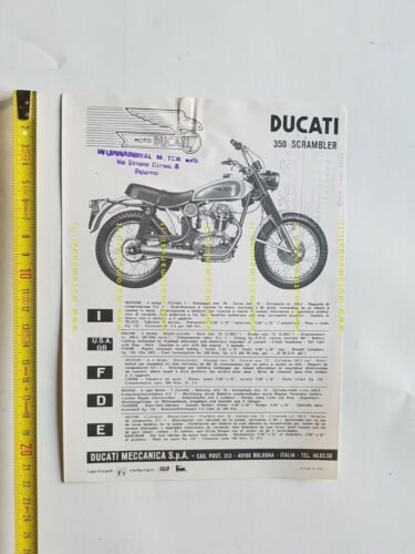 Ducati 350 Scrambler 1970 depliant originale moto brochure