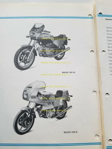 DUCATI 350 SL - 350 XL 1983 manuale officina originale …