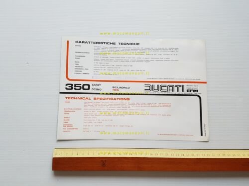 Ducati 350 Sport Desmo 1976 depliant originale