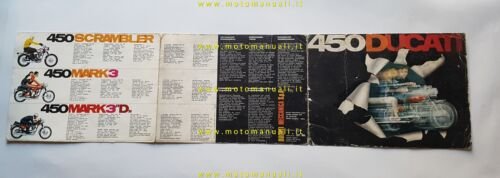 Ducati 450 Mark3 Desmo - Scrambler 1970 depliant originale italiano