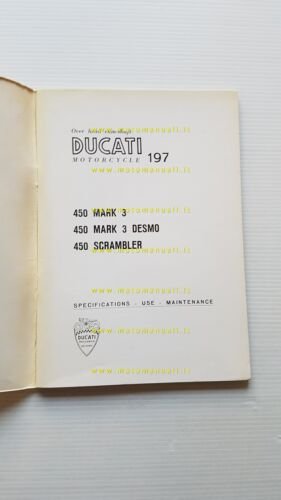 Ducati 450 Mark3 Desmo-Scrambler-Mark3 1970 manuale uso owner's manual English