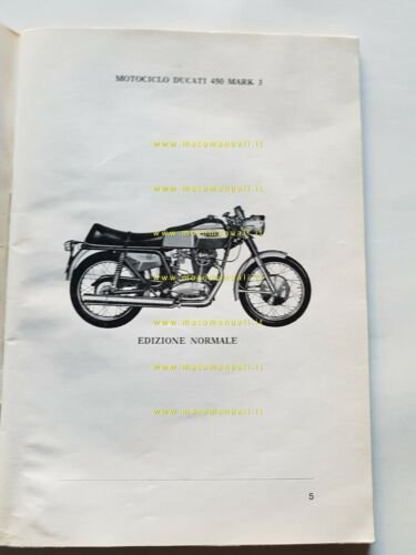 Ducati 450 Mark3-Mark3 Desmo-Scrambler 1969 manuale uso ORIGINALE owner's manual