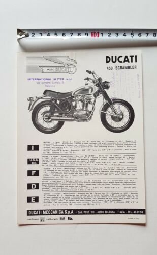 Ducati 450 Scrambler 1970 depliant originale moto brochure