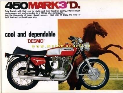 Ducati 450 Scrambler Mark 3 D 1970 depliant originale brochure