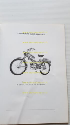 Ducati 48 Brisk1-Piuma-Piuma Sport 1964-65 manuale uso manutenzione originale