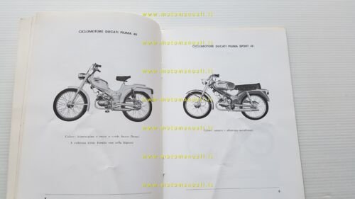 Ducati 48 Brisk1-Piuma-Piuma Sport 1964-65 manuale uso manutenzione originale