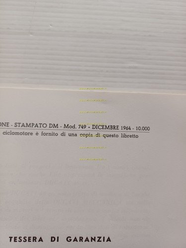 Ducati 48 Brisk1-Piuma-Piuma Sport 1964-65 manuale uso manutenzione originale