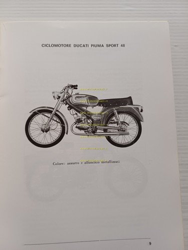 Ducati 48 Brisk1-Piuma-Piuma Sport 1964-65 manuale uso manutenzione originale