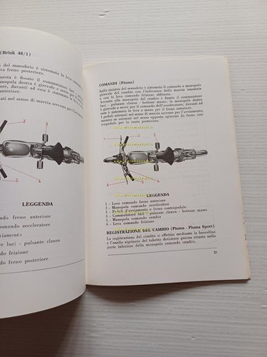 Ducati 48 Brisk1-Piuma-Piuma Sport 1964-65 manuale uso manutenzione originale