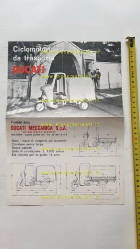 Ducati 48 Fattorino 3R motocarro 1964 depliant originale italiano brochure