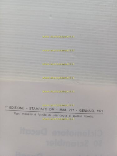 Ducati 50 - 100 Scrambler 1971 manuale uso originale italiano