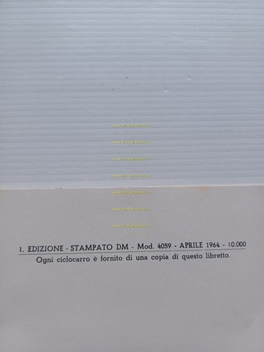 Ducati 50 Fattorino motocarro 1964 manuale uso manutenzione originale italiano