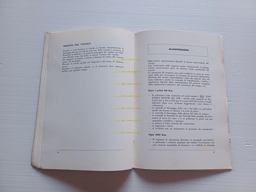 Ducati 50 Fattorino motocarro 1964 manuale uso manutenzione originale italiano