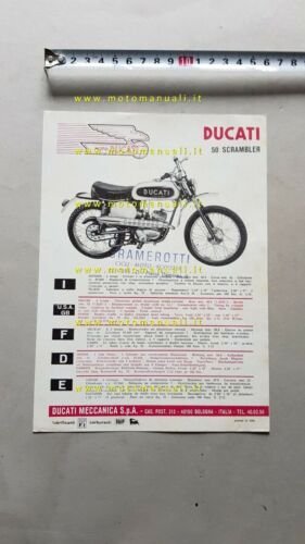 Ducati 50 Scrambler 1970 depliant originale epoca brochure