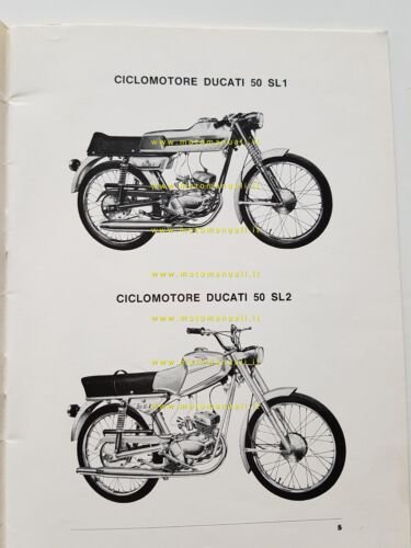 Ducati 50 SL- SL1- SL2-100 Cadet\Mountaineer 1969 manuale uso originale …
