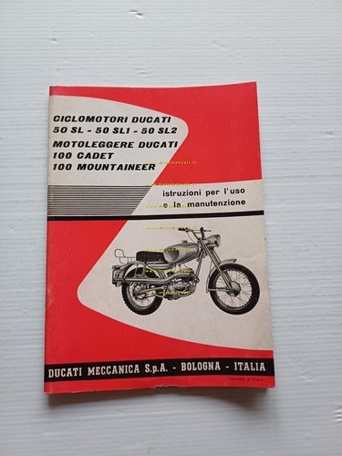 Ducati 50 SL- SL1- SL2-100 CadetMountaineer 1969 manuale uso originale …