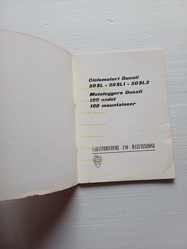 Ducati 50 SL- SL1- SL2-100 CadetMountaineer 1969 manuale uso originale …