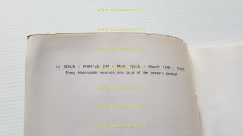 Ducati 500 Desmo - GTL 1976 manuale uso manutenzione originale …