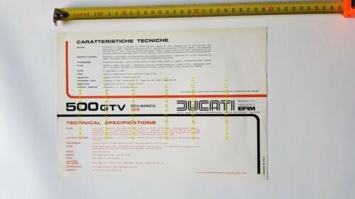 Ducati 500 GTV 1977 depliant moto originale brochure