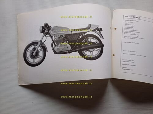 Ducati 500 Sport Desmo 1977 aggiornamento manuale officina 350-500 GTL …
