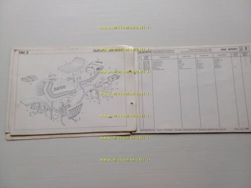 Ducati 500 Sport Desmo catalogo ricambi TELAIO originale spare parts …