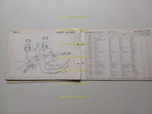 Ducati 500 Sport Desmo catalogo ricambi TELAIO originale spare parts …