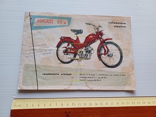 Ducati 55 e depliant ITALIANO originale anni 50