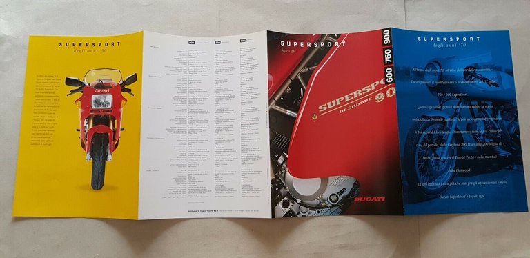 Ducati 600 750 900 SuperSport Superlight 1994-5 depliant moto originale