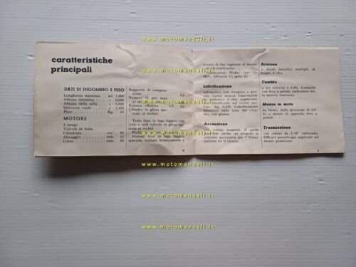 Ducati 65 T anni 50 manuale uso manutenzione originale owner's …