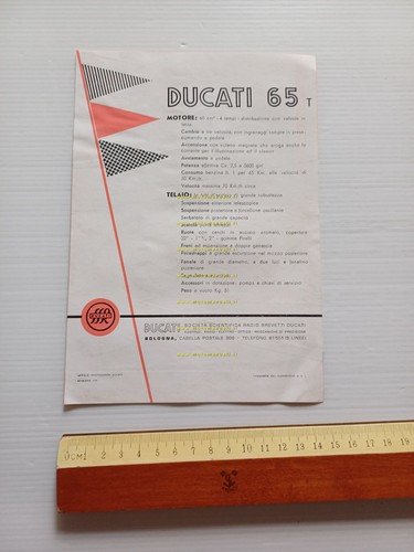Ducati 65 T depliant originale italiano