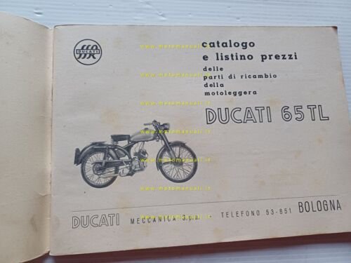 Ducati 65 TL anni 50 catalogo ricambi italiano originale