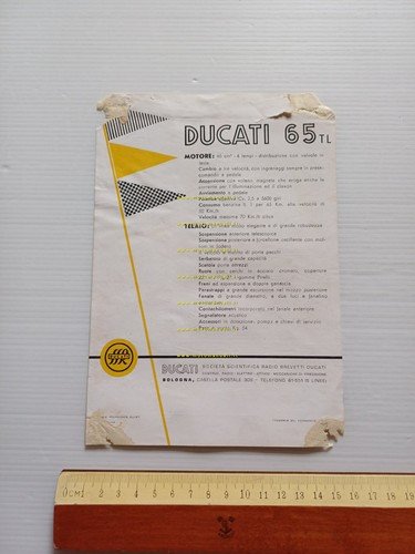 Ducati 65 TL depliant originale italiano