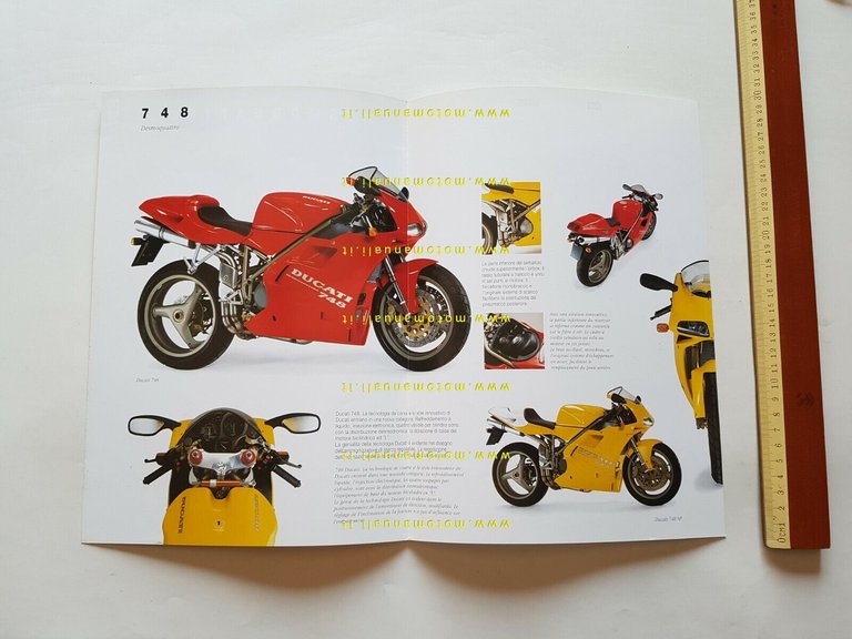 Ducati 748 Desmoquattro 1994 depliant originale italiano multilingua