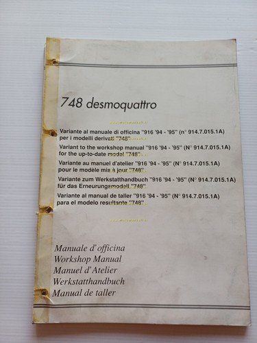 Ducati 748 Desmoquattro AGGIORNAMENTO originale 1995 manuale officina 916