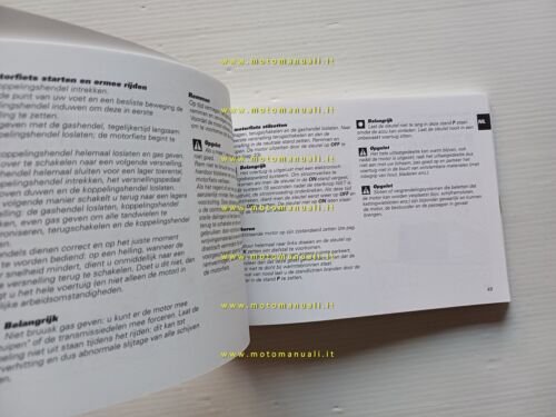 Ducati 749 2002-03 manuale uso libretto istruzioni testo Francese Olandese