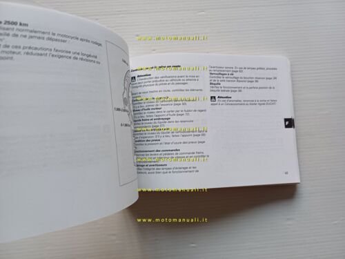 Ducati 749 2002-03 manuale uso libretto istruzioni testo Francese Olandese