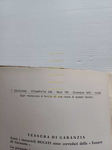 Ducati 750 900 SS 1975-76 manuale uso manutenzione originale italiano