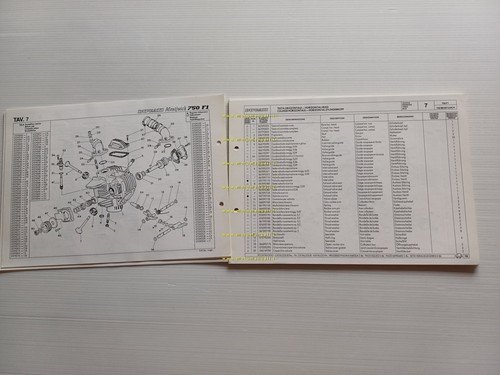 Ducati 750 F1 - Montjuich 1986 catalogo ricambi originale
