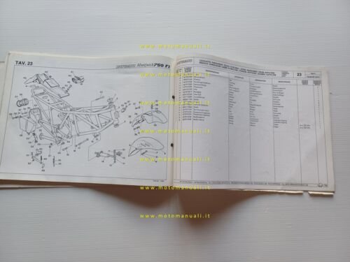 Ducati 750 F1 - Montjuich 1986 catalogo ricambi originale spare …