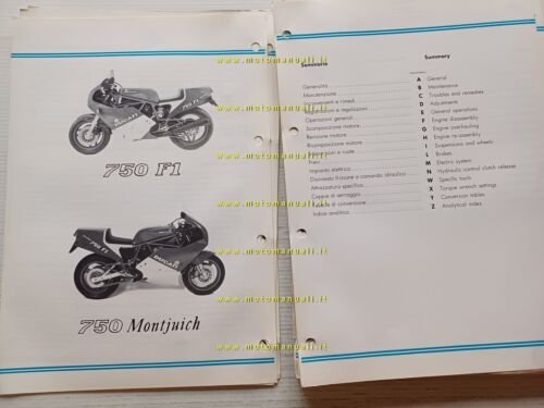 Ducati 750 F1- Montiujch 1986 manuale officina originale genuine workshop …